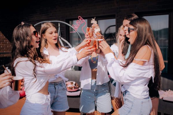 Hen party group enjoying a celebration together