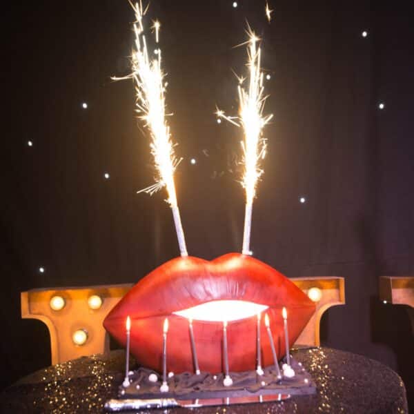 Lips with Sparkling Candle