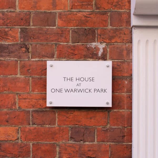 Sign for The House at one warwick park