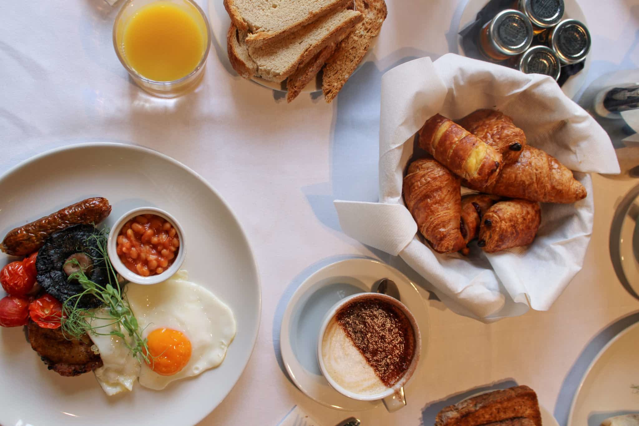 English breakfast and pastries