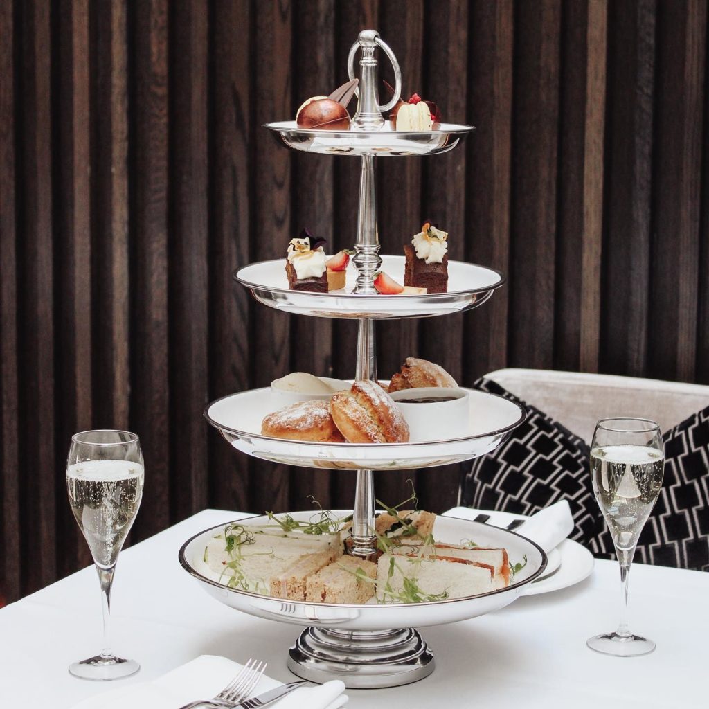 a four-tier christmas afternoon tea at One Warwick Park Hotel