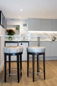 Kitchen area in the apartment