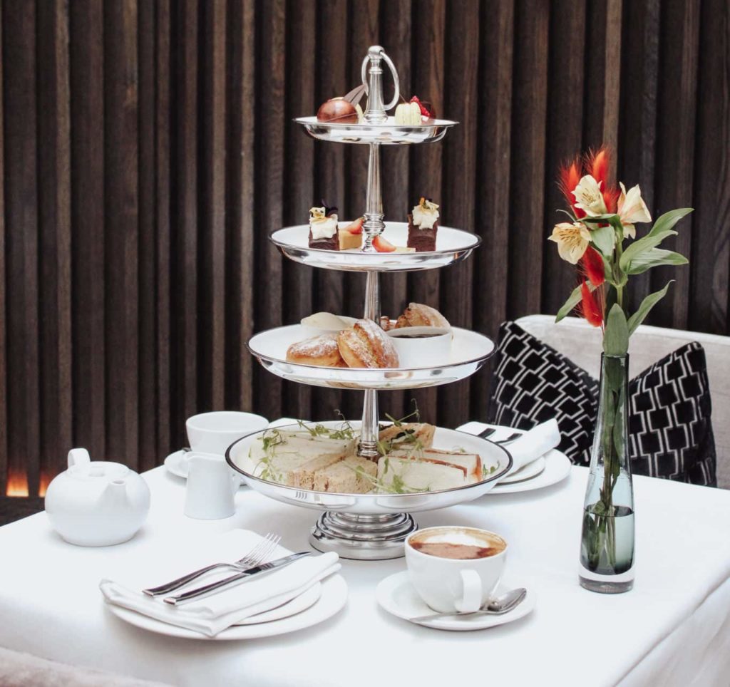 four-tier afternoon tea at One Warwick Park Hotel