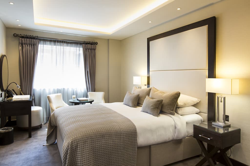 Executive bedroom with a double bed