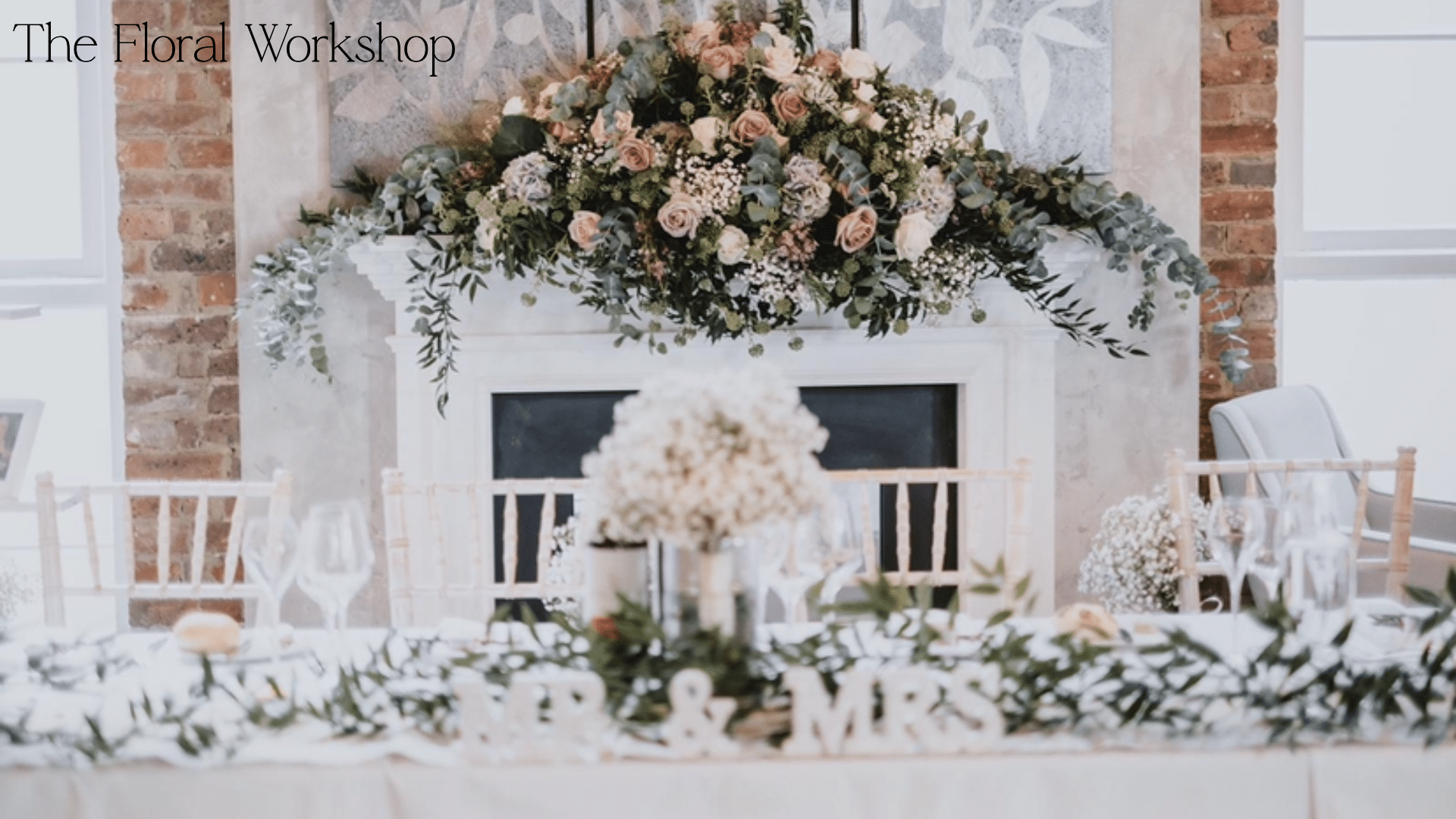 A wedding centerpiece by The Floral Workshop