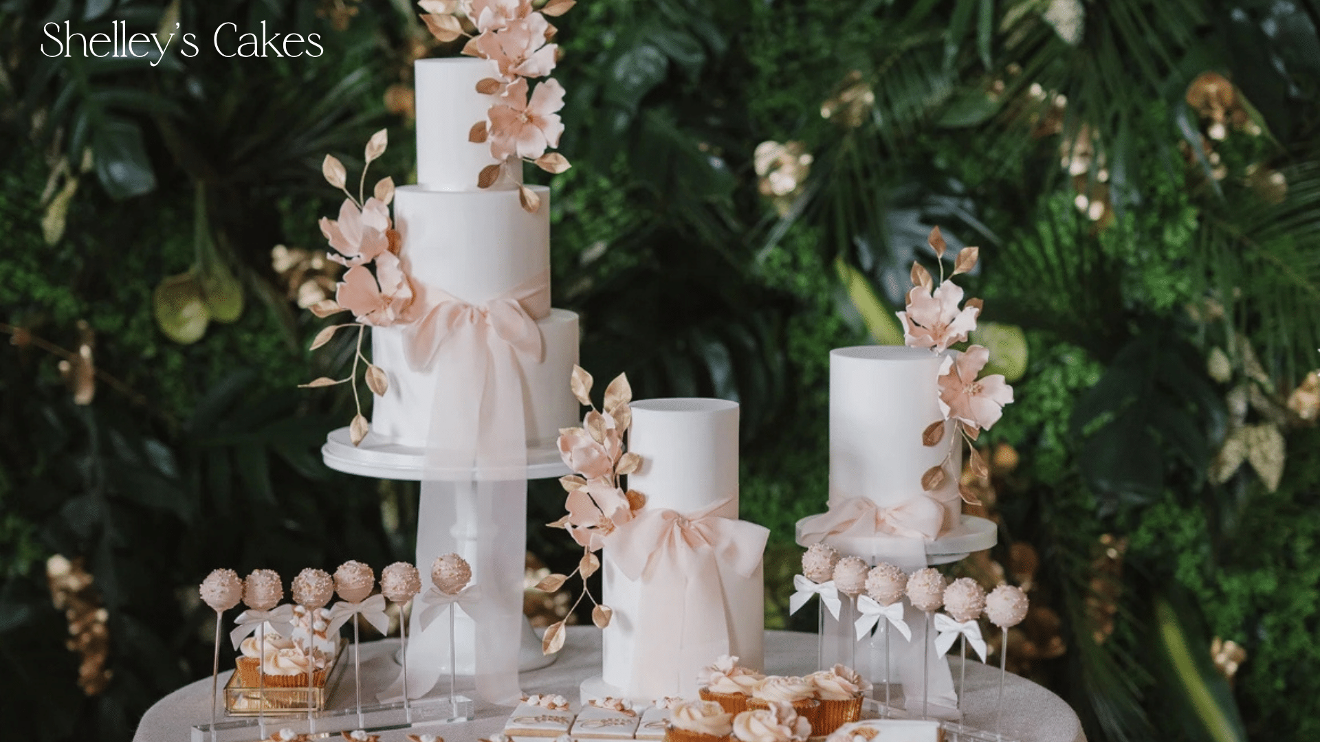 wedding cakes at One Warwick Park, provided by Shelley's Cakes