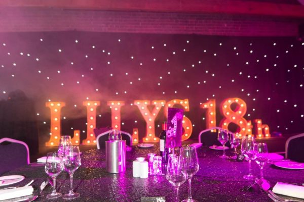 Set Table at 18th Birthday Celebration